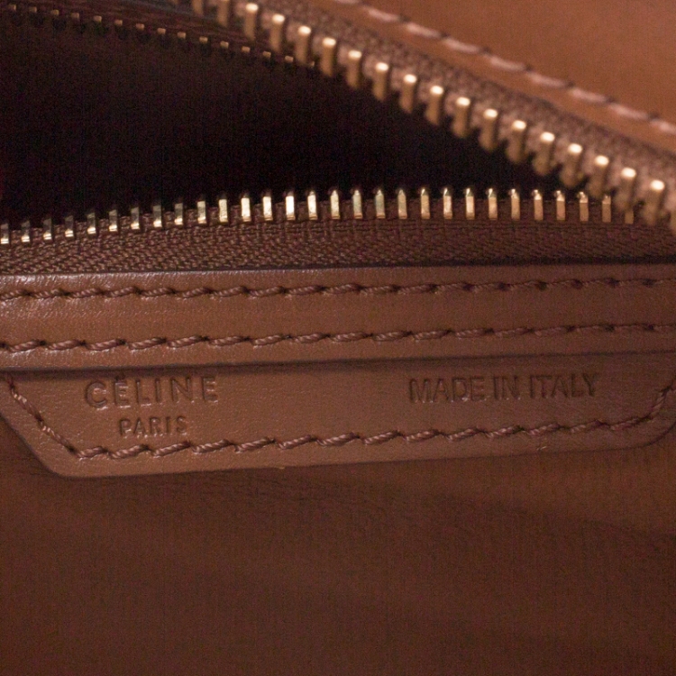 Pre Owned Celine Brown Leather Mini Luggage Tote
