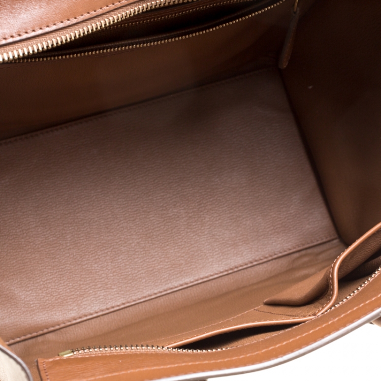 Pre Owned Celine Brown Leather Mini Luggage Tote