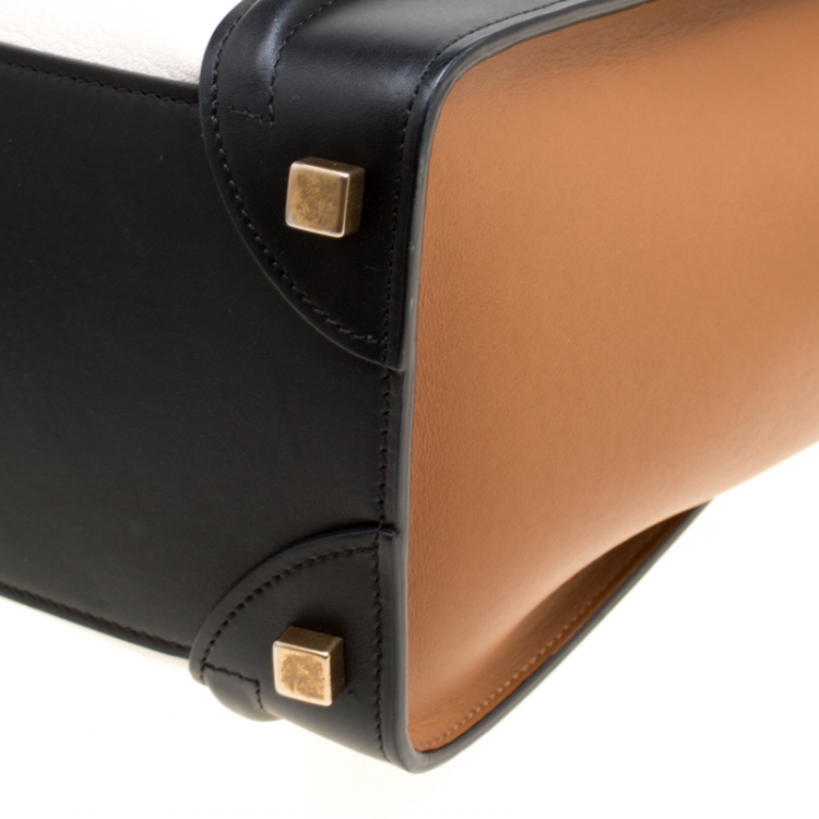 Pre Owned Celine Tricolor Leather Micro Luggage Tote