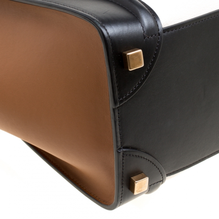 Pre Owned Celine Tricolor Leather Micro Luggage Tote