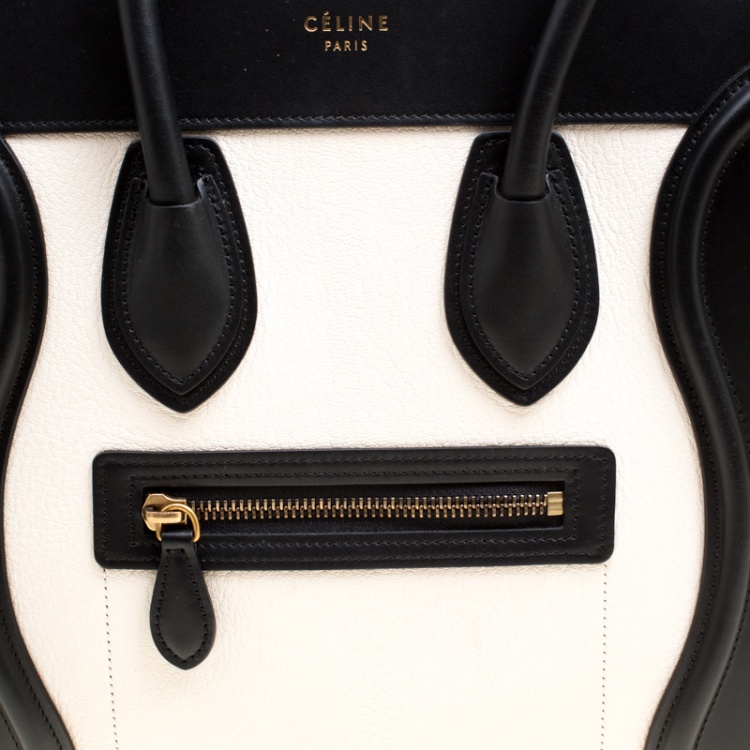 Pre Owned Celine Tricolor Leather Micro Luggage Tote