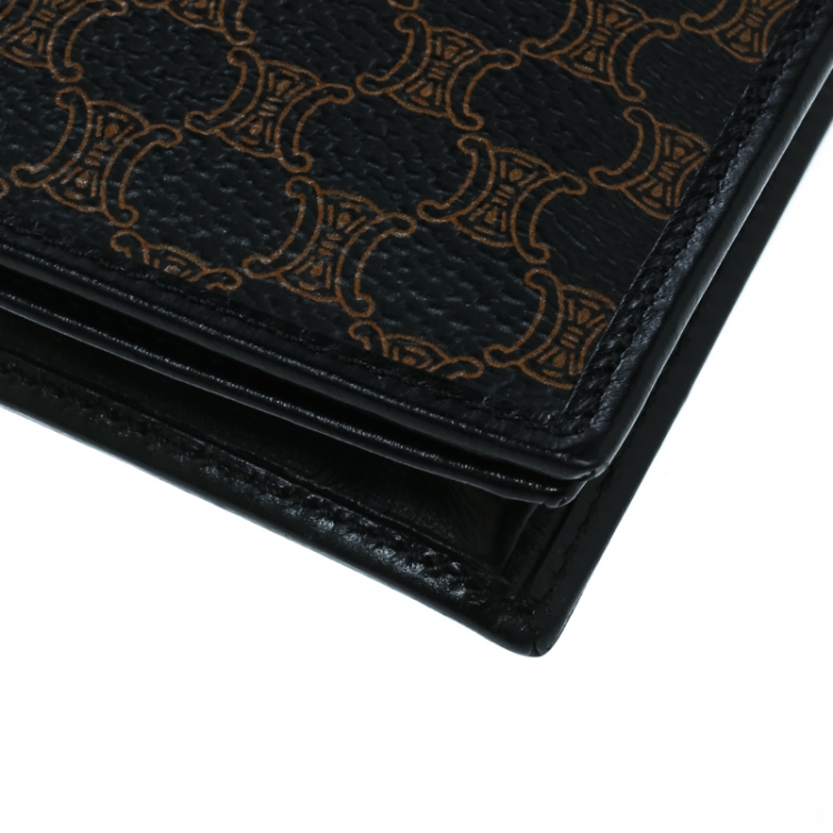 Pre Owned Celine Black Coated Canvas Macadam Wallet