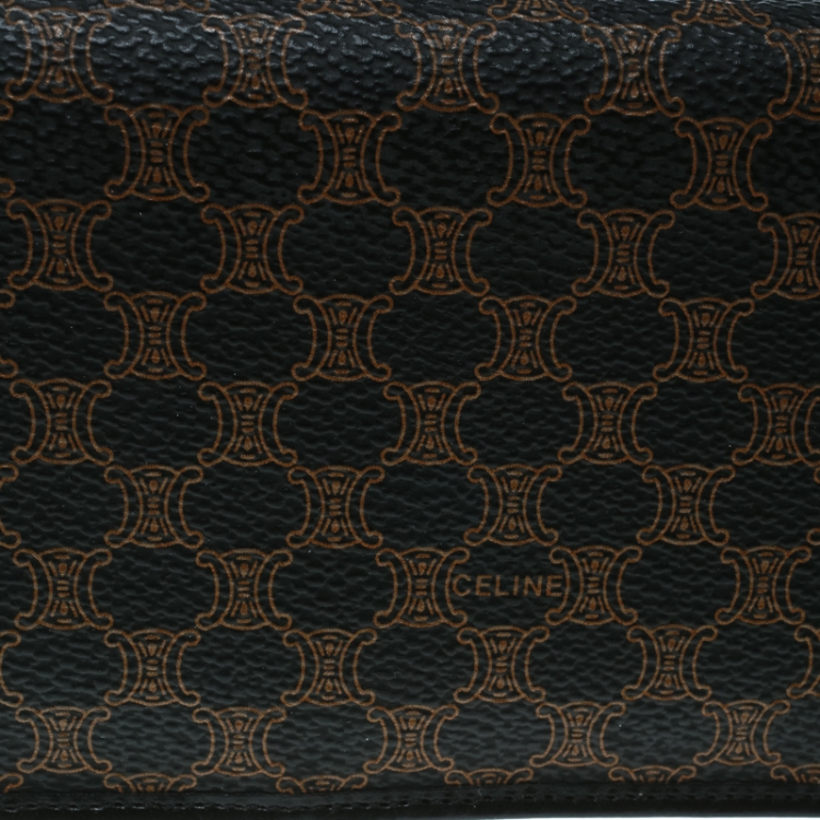 Pre Owned Celine Black Coated Canvas Macadam Wallet
