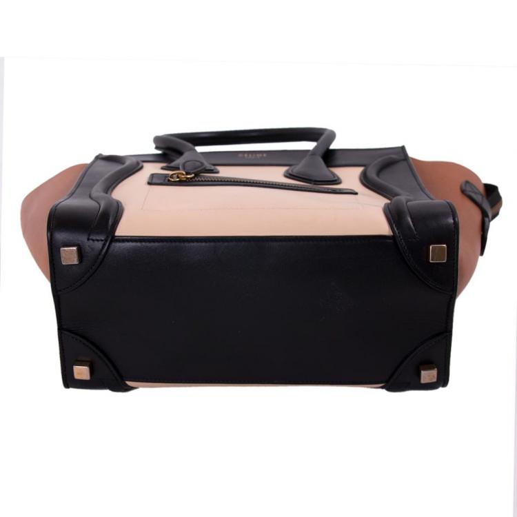 مملوكة مسبقًا Celine Tricolor Leather Micro Luggage Tote