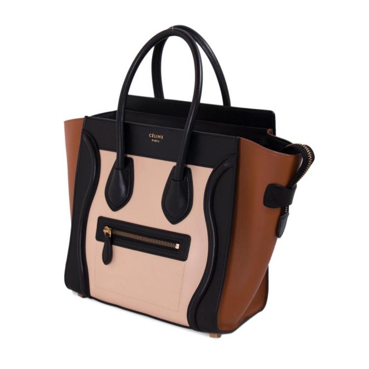 مملوكة مسبقًا Celine Tricolor Leather Micro Luggage Tote
