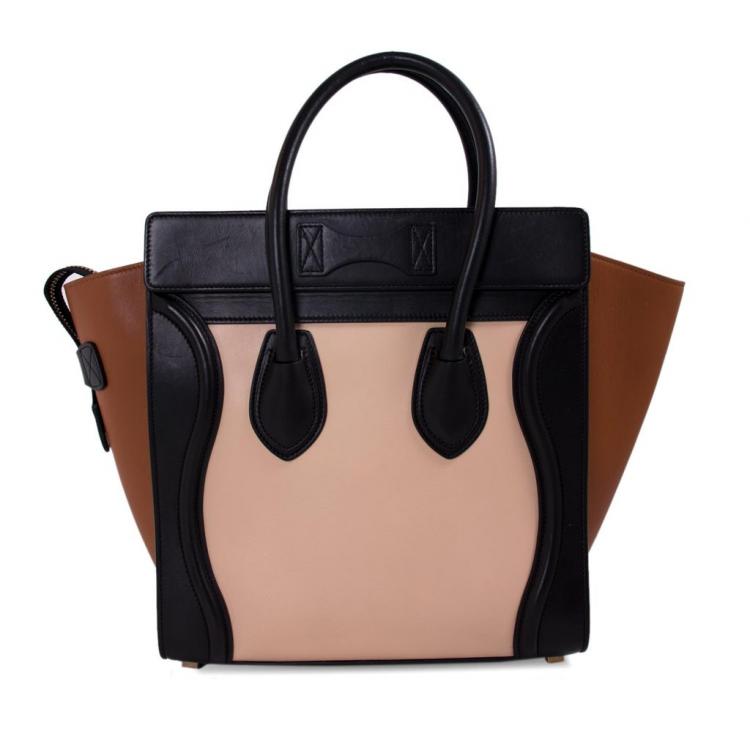 مملوكة مسبقًا Celine Tricolor Leather Micro Luggage Tote