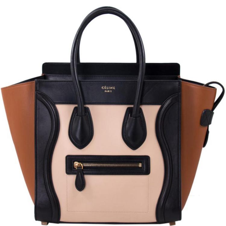 مملوكة مسبقًا Celine Tricolor Leather Micro Luggage Tote