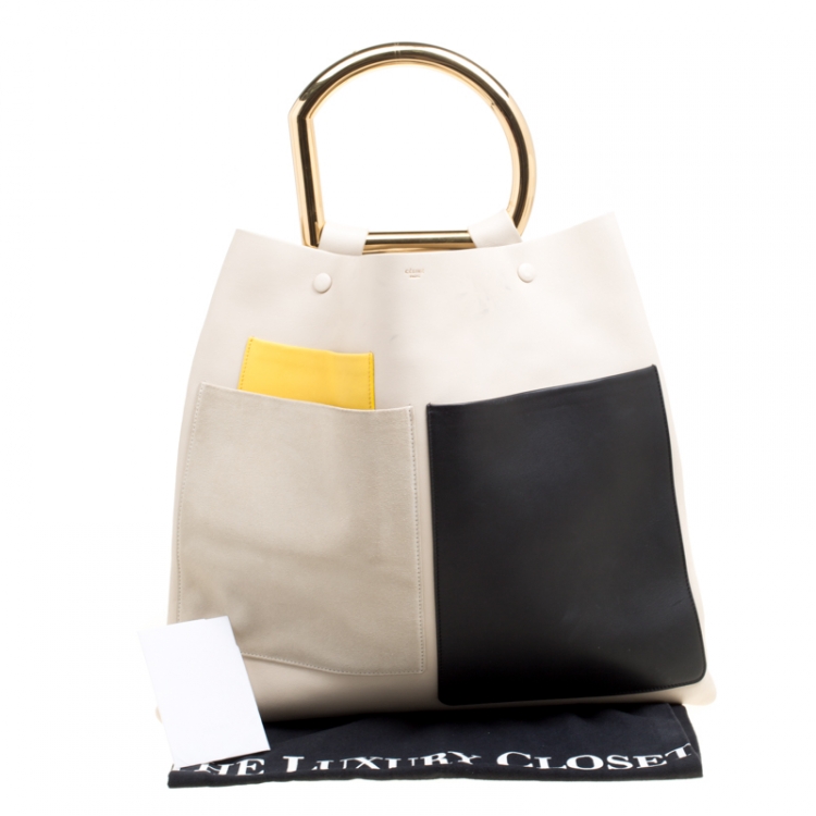 Pre Owned Celine Multicolor Leather Geometric Tote