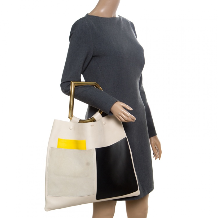 Pre Owned Celine Multicolor Leather Geometric Tote