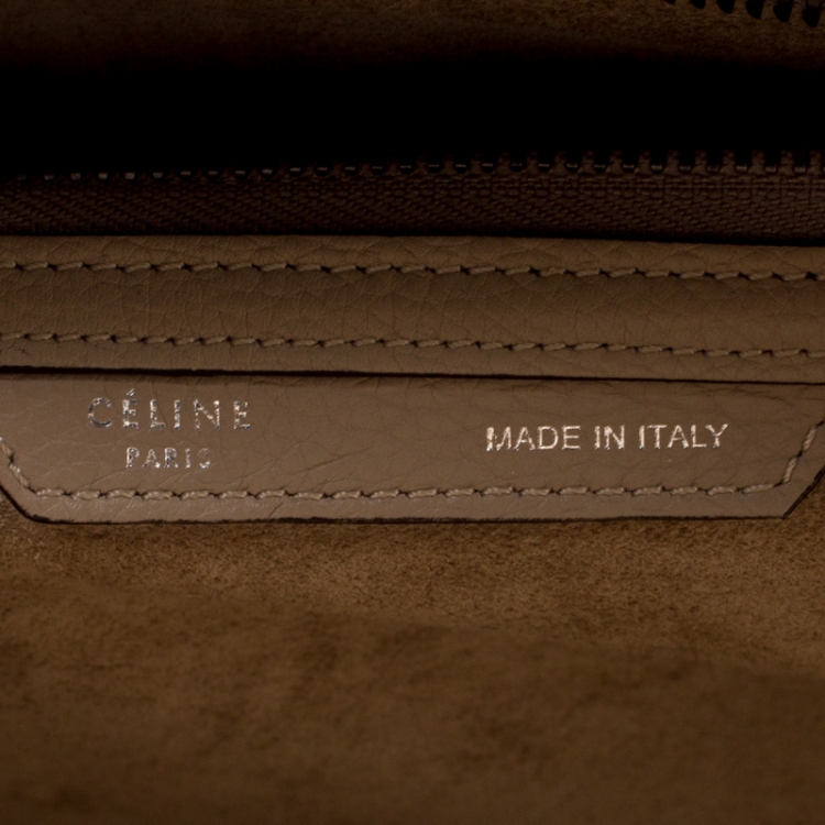 Pre Owned Celine Light Brown Leather Mini Luggage Tote