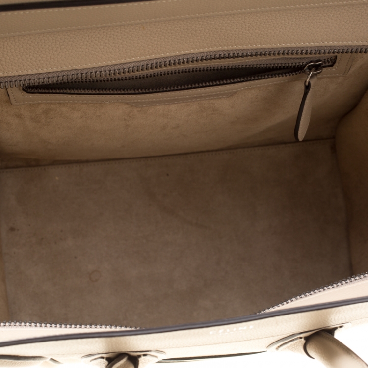 Pre Owned Celine Light Brown Leather Mini Luggage Tote