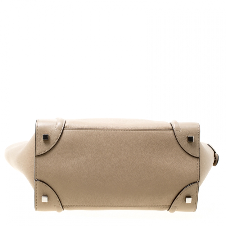 Pre Owned Celine Light Brown Leather Mini Luggage Tote