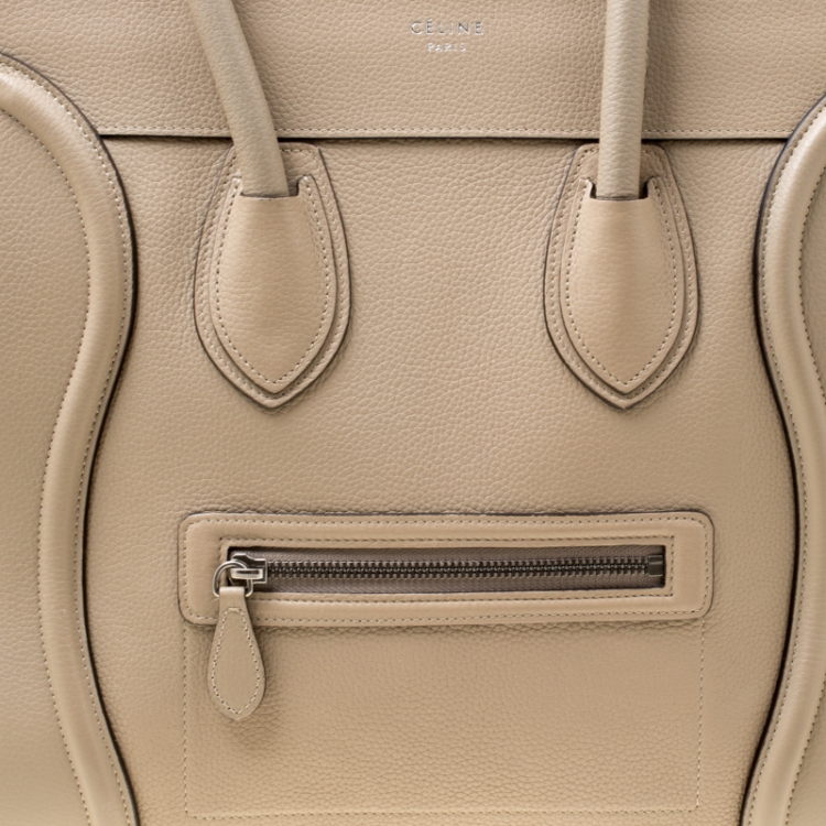Pre Owned Celine Light Brown Leather Mini Luggage Tote