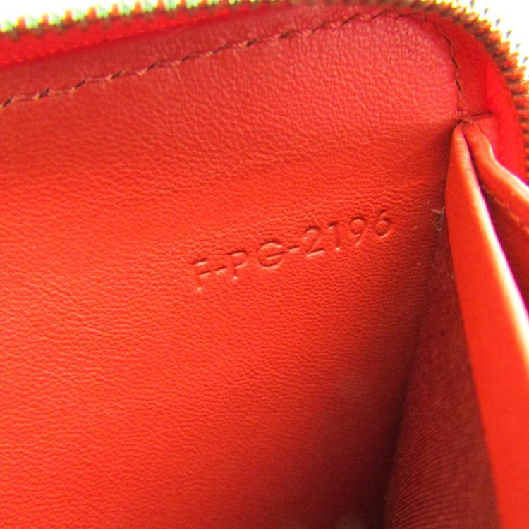 Pre Owned Celine Red Leather Large Zipped Wallet
