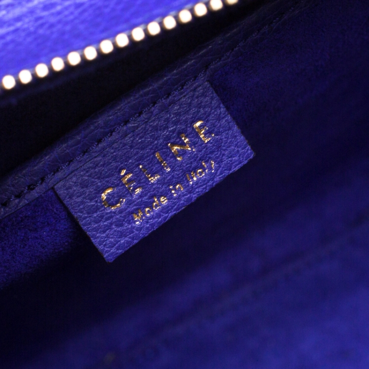Pre Owned Celine Blue Leather Nano Luggage Tote
