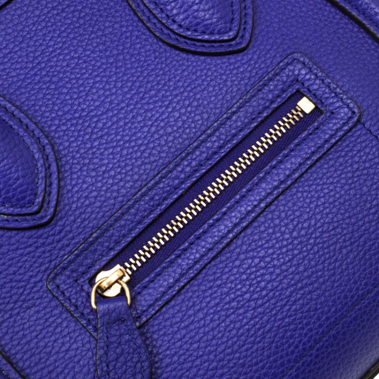 Pre Owned Celine Blue Leather Nano Luggage Tote