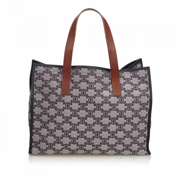 Pre Owned Celine Black Macadam Jacquard Tote Bag