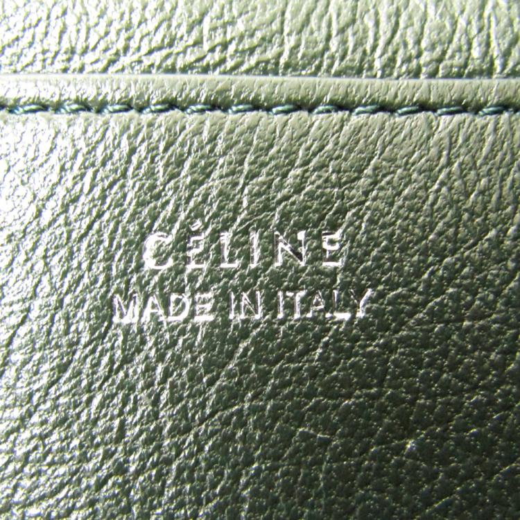 Pre Owned Celine Dark Green Shearling Small Chain Bag 