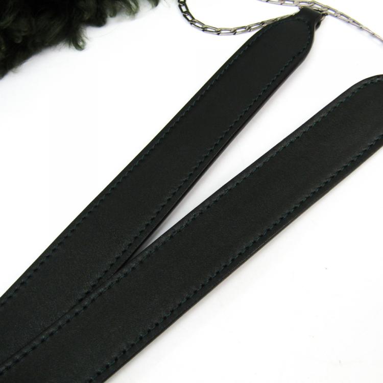 Pre Owned Celine Dark Green Shearling Small Chain Bag 