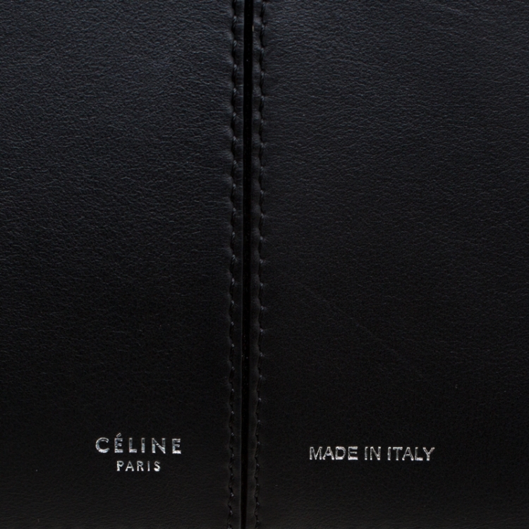 Pre Owned Celine Black Leather Trifold Chain Clutch