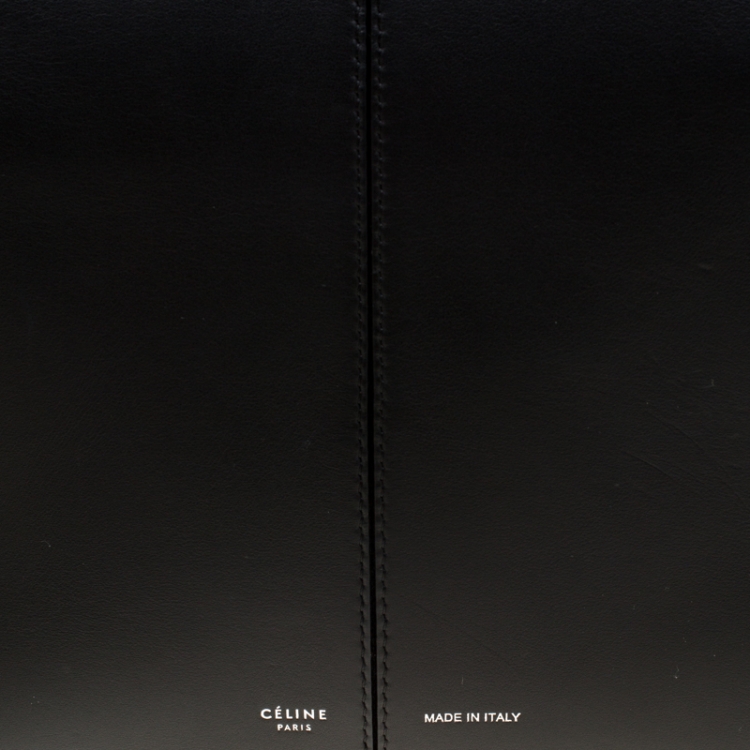 Pre Owned Celine Black Leather Trifold Chain Clutch