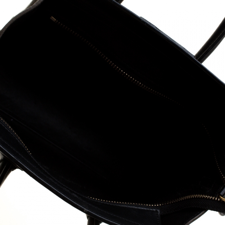 Pre Owned Celine Tri Color Leather Nano Luggage Tote