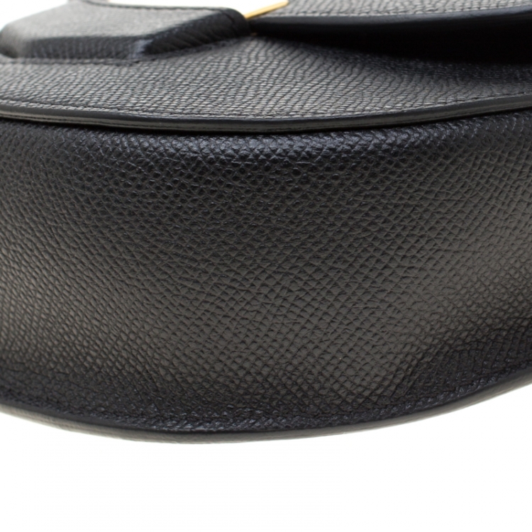 Pre Owned Celine Black Leather Small Trotteur Crossbody Bag