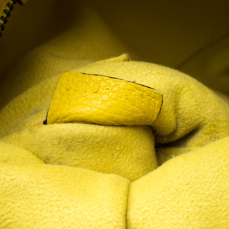 Pre Owned Celine Yellow Leather Nano Luggage Tote