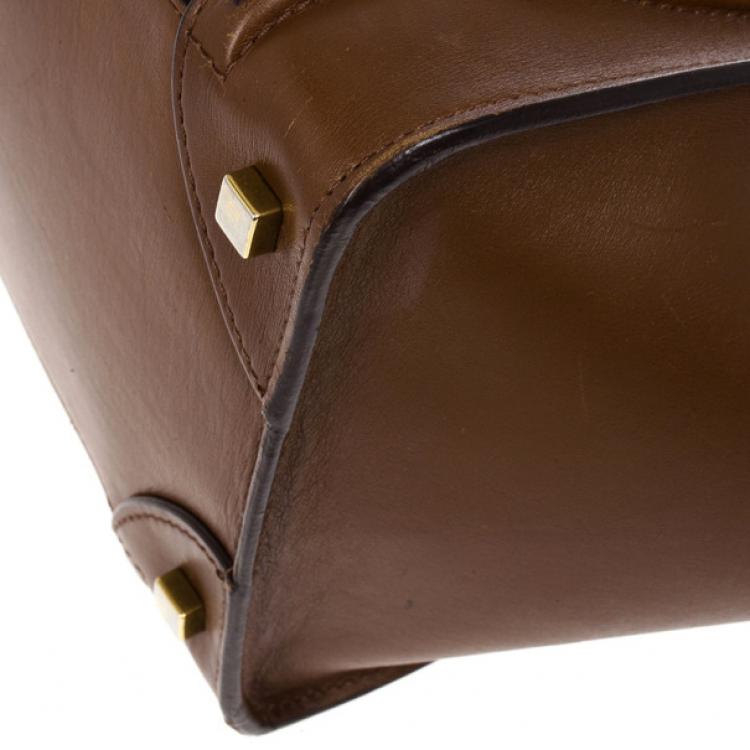 Pre Owned Celine Mini Luggage Tan Tote