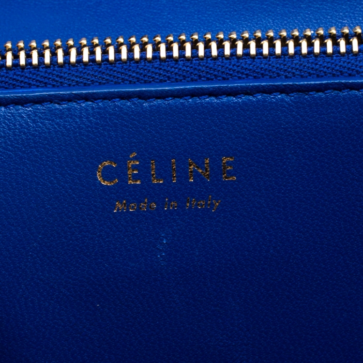 Pre Owned Celine Blue Python Medium Classic Box Shoulder Bag