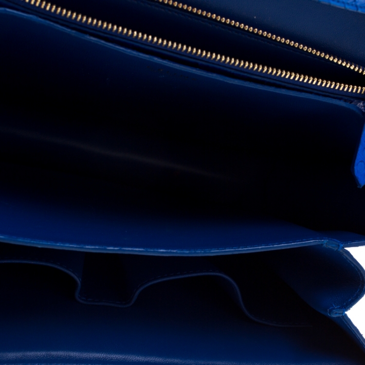Pre Owned Celine Blue Python Medium Classic Box Shoulder Bag