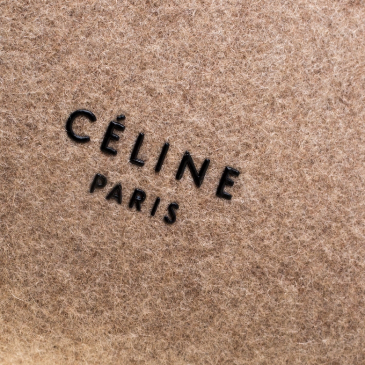 Pre Owned Celine Beige/Black Wool and Leather Belt Bag