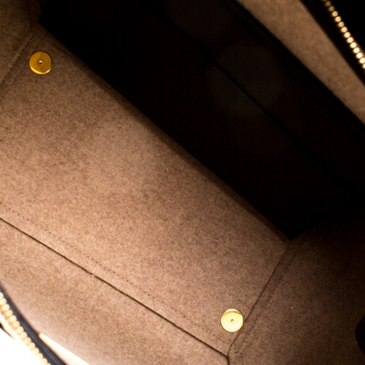 Pre Owned Celine Beige/Black Wool and Leather Belt Bag