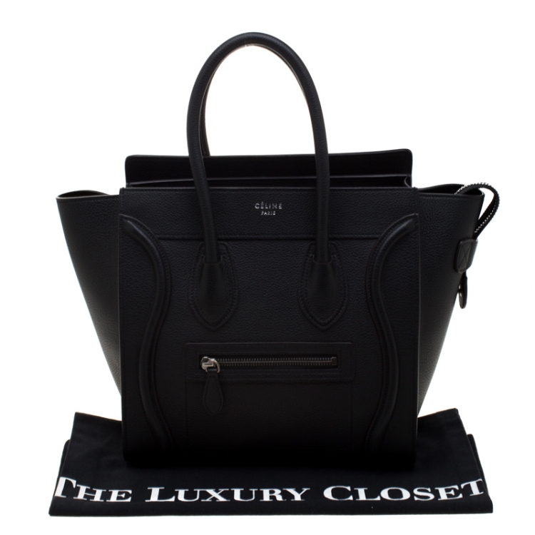 مملوكة مسبقًا Celine Black Leather Micro Luggage Tote