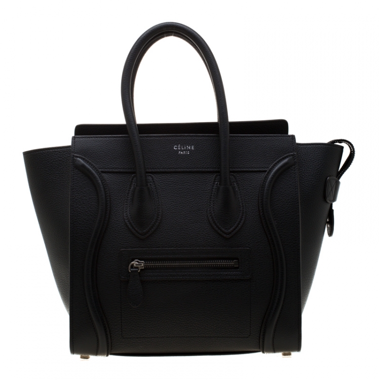 مملوكة مسبقًا Celine Black Leather Micro Luggage Tote