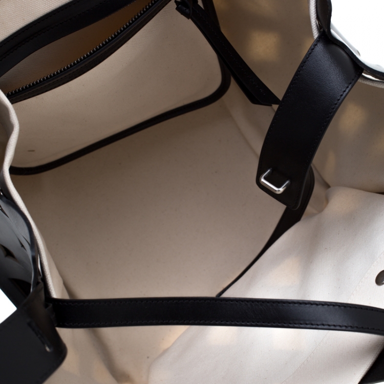 Pre Owned Celine Black Cutout Leather Medium Phantom Luggage Tote 