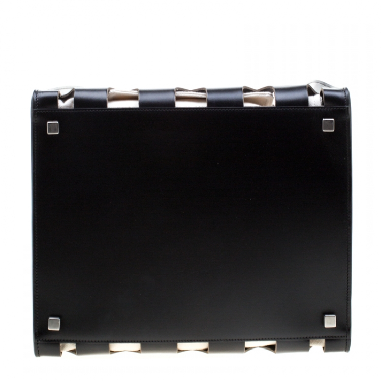 Pre Owned Celine Black Cutout Leather Medium Phantom Luggage Tote 