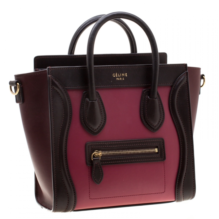 مملوكة مسبقًا Celine Tri Color Leather Nano Luggage Tote