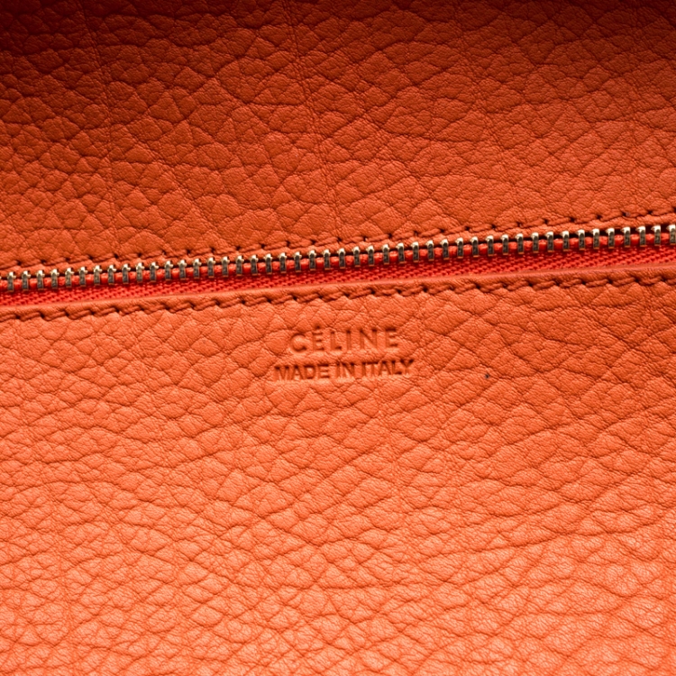 Pre Owned Celine Burnt Orange Leather Mini Tie Tote