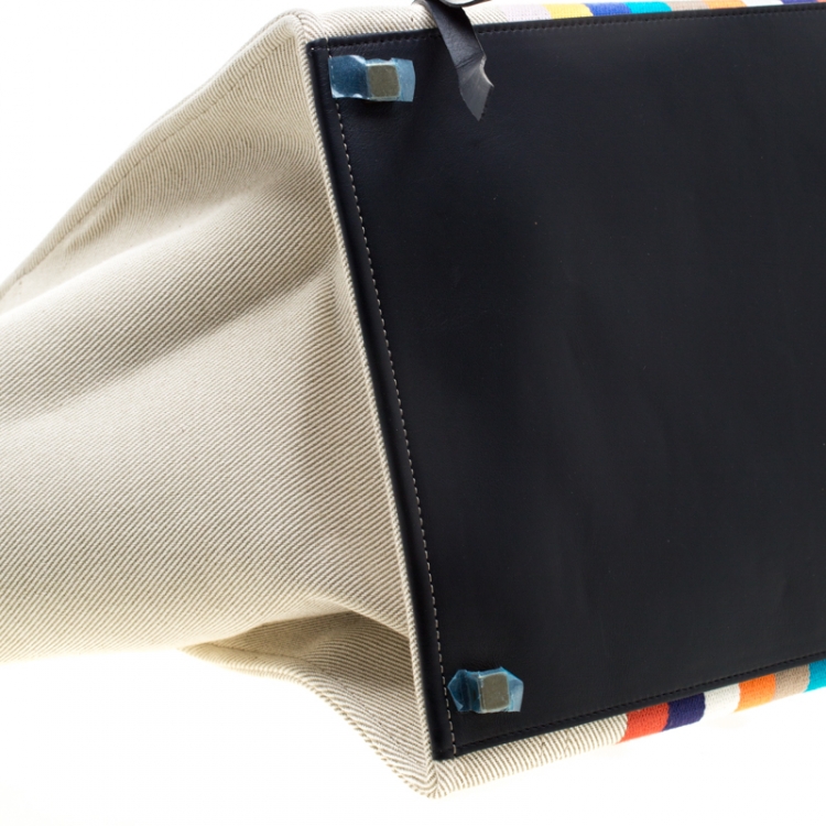 Pre Owned Celine Multicolor Striped Canvas Medium Phantom Luggage Tote
