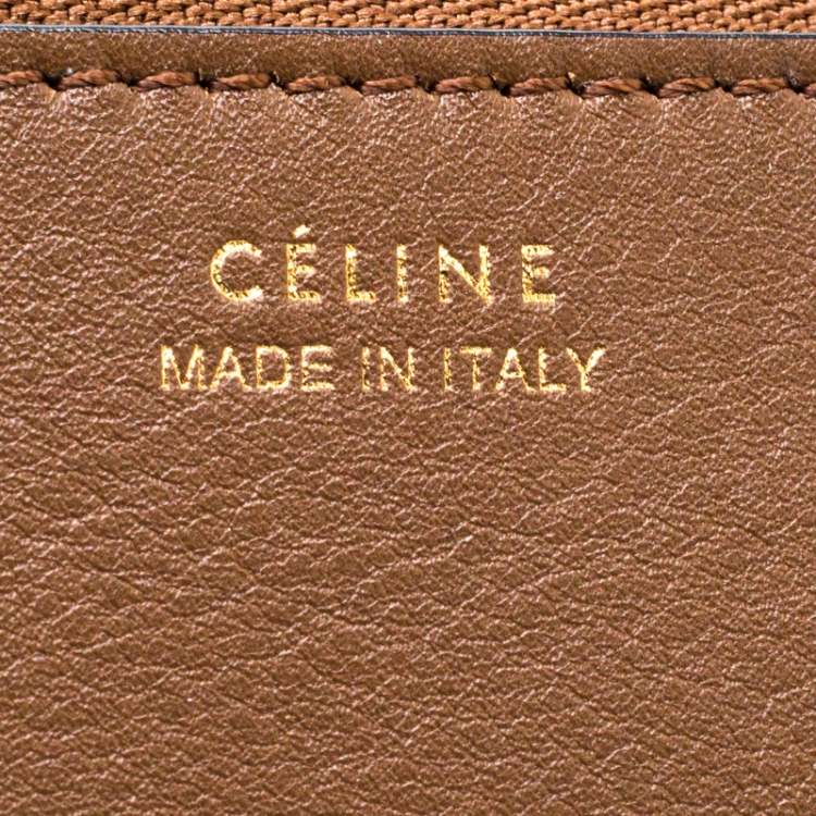 Pre Owned Celine Tri Color Leather Twisted Cabas Tote