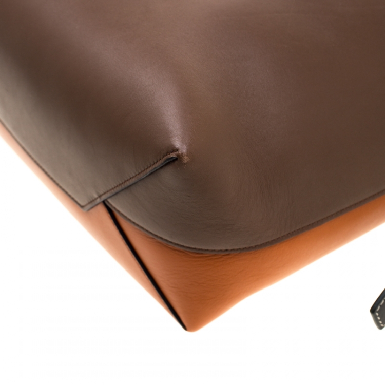 Pre Owned Celine Tri Color Leather Twisted Cabas Tote