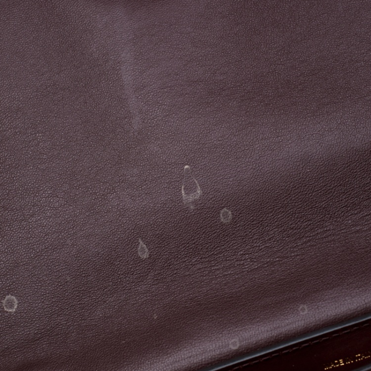 Pre Owned Celine Burgundy Leather and Suede Medium Trapeze Bag