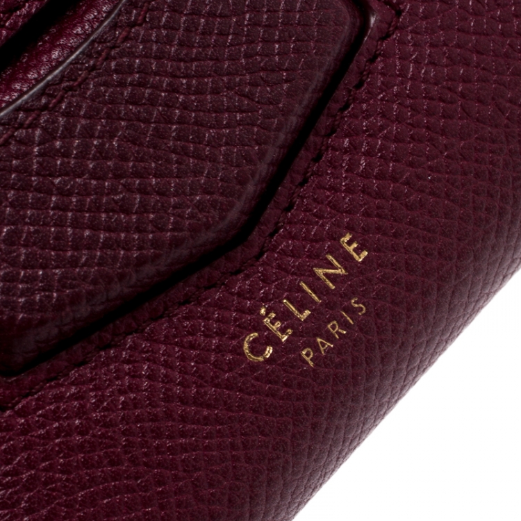 Pre Owned Celine Burgundy Leather Trotteur Clutch