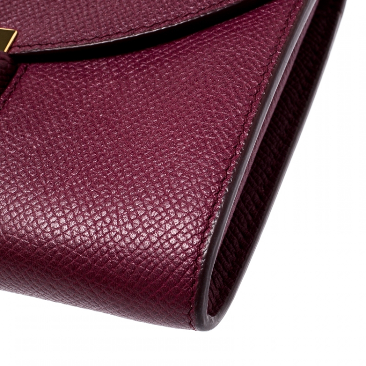 Pre Owned Celine Burgundy Leather Trotteur Clutch