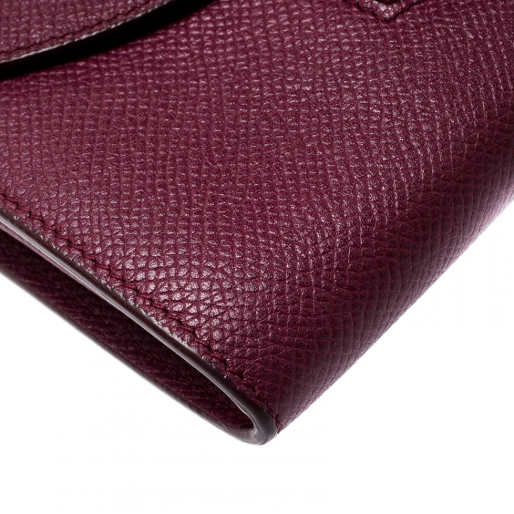 Pre Owned Celine Burgundy Leather Trotteur Clutch