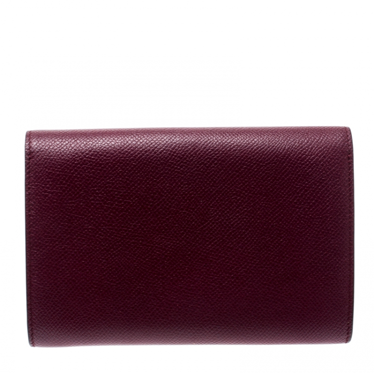 Pre Owned Celine Burgundy Leather Trotteur Clutch