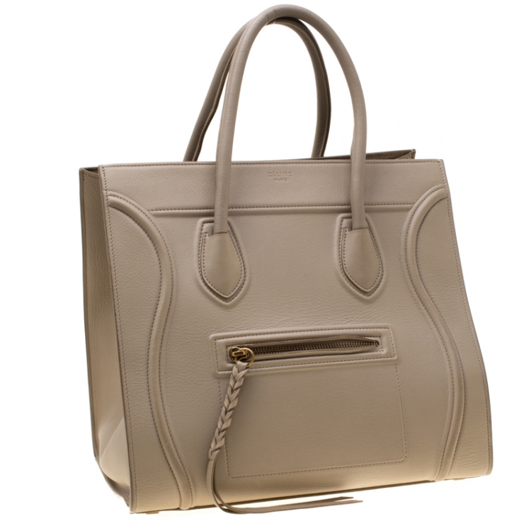 مملوكة مسبقًا Celine Beige Leather Medium Phantom Luggage Tote