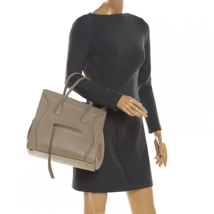 مملوكة مسبقًا Celine Beige Leather Medium Phantom Luggage Tote