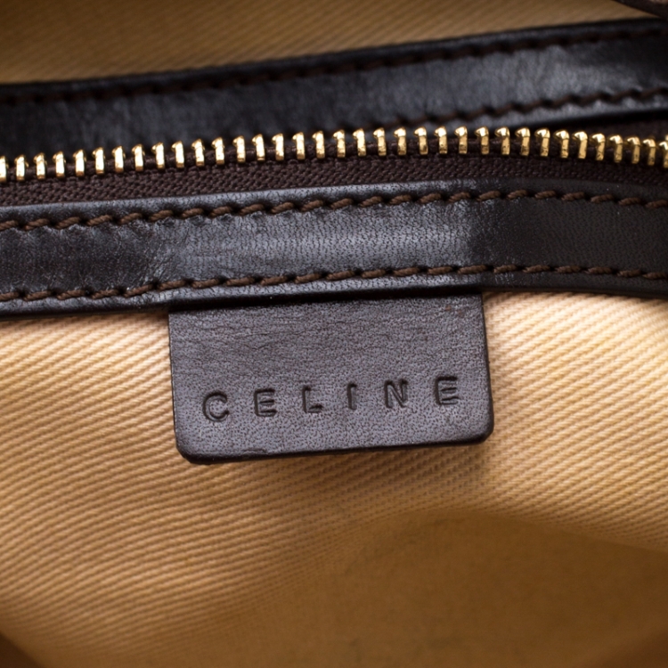 Pre Owned Celine Brown Macadam Canvas Pochette Bag